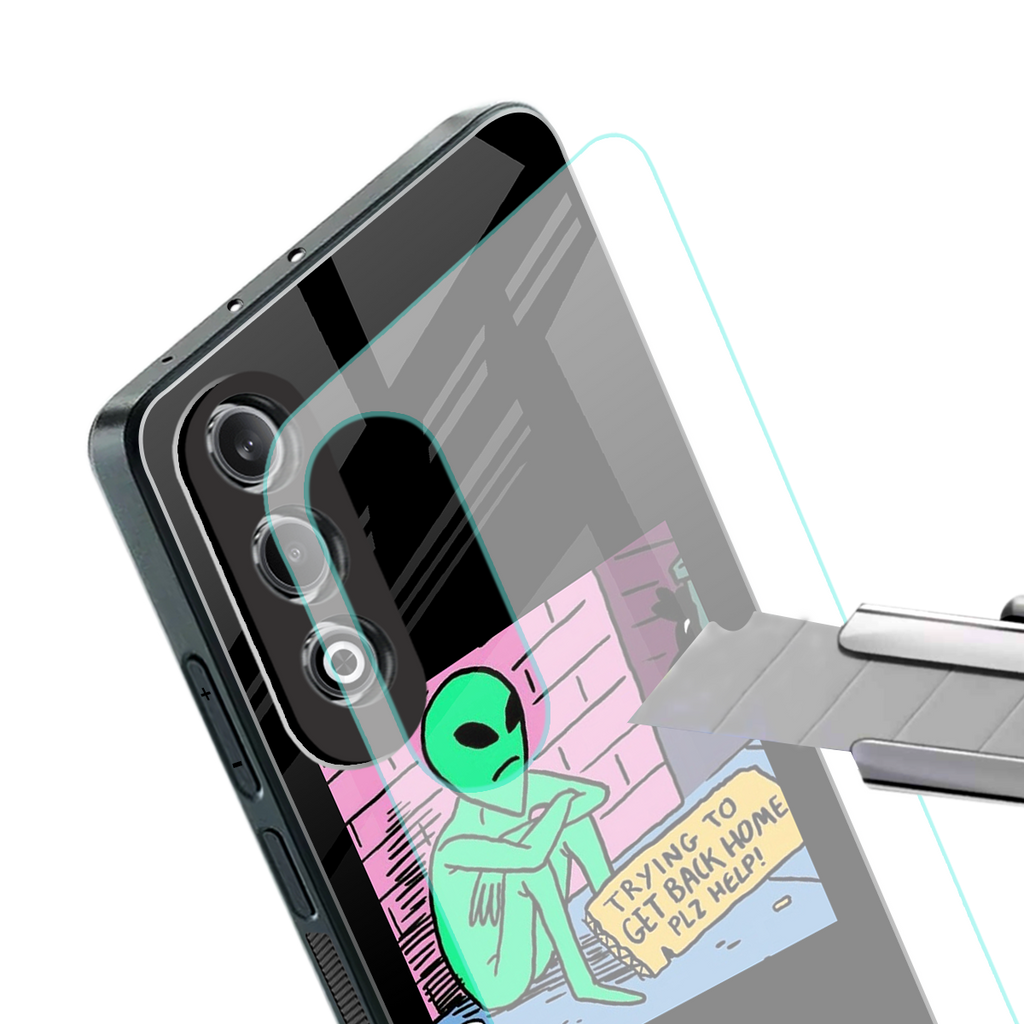 go home alien back phone cover | glass case for oneplus nord ce 4