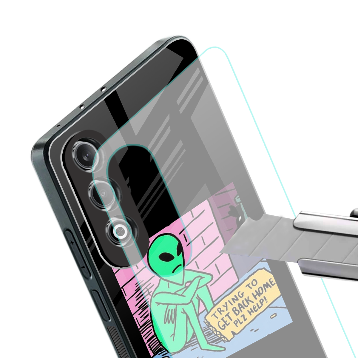 go home alien back phone cover | glass case for oneplus nord ce 4