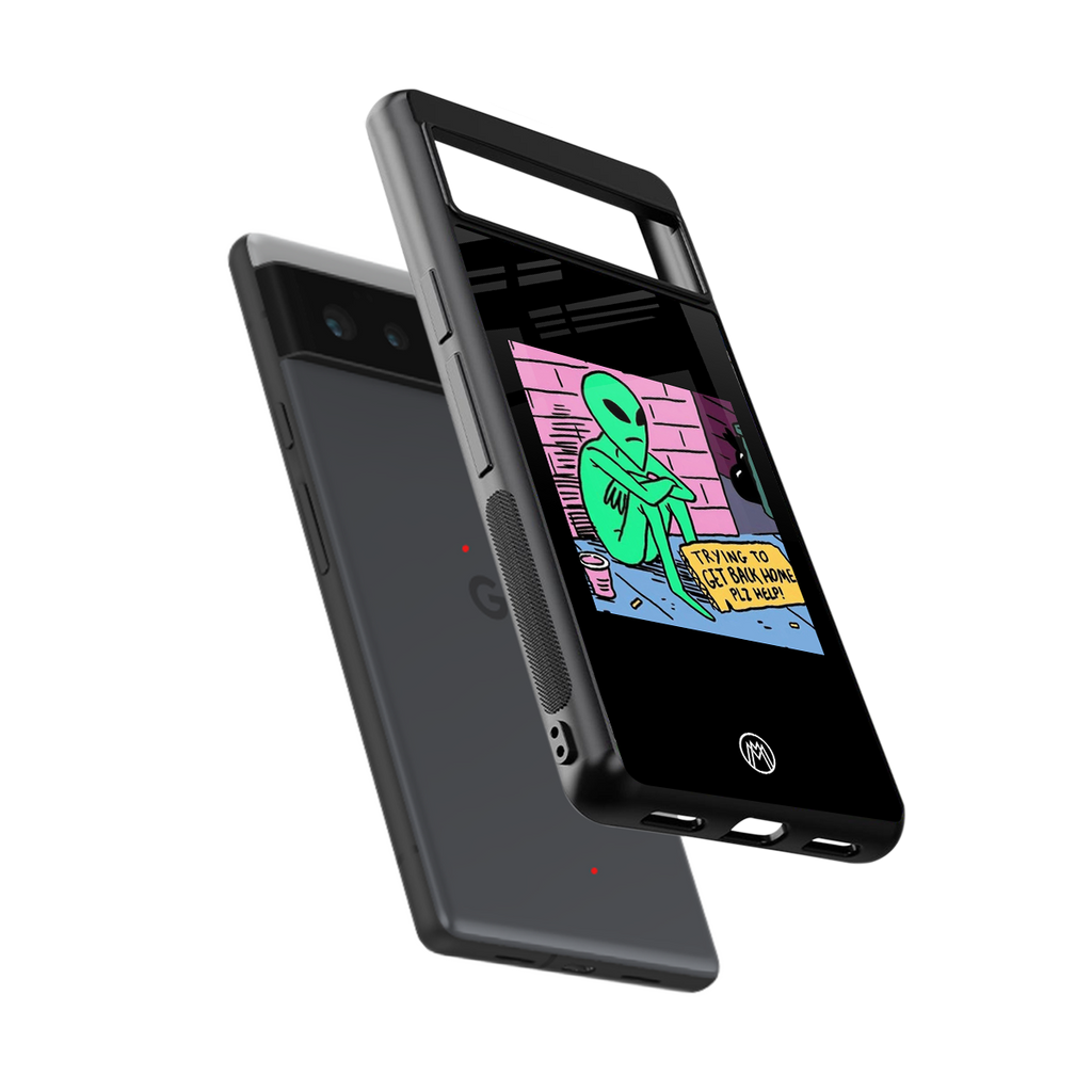 go home alien back phone cover | glass case for google pixel 6