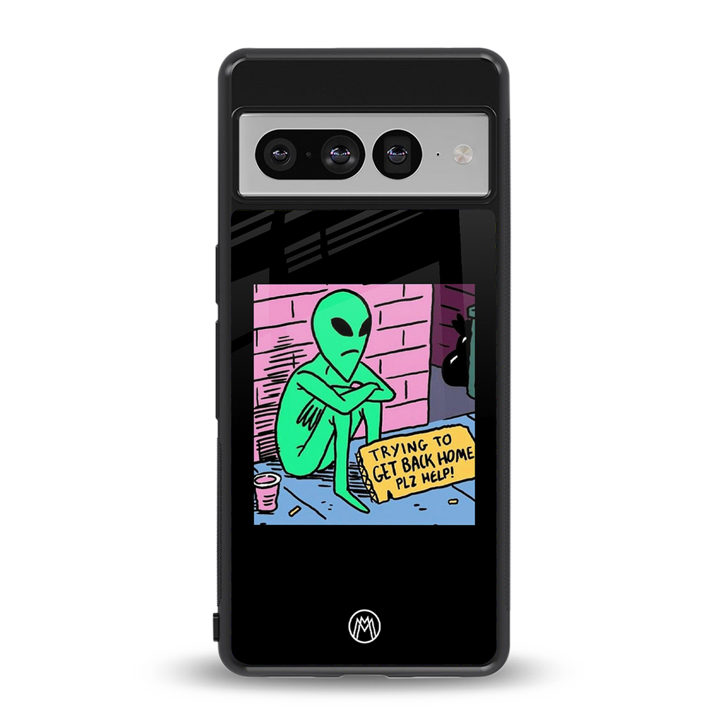 go home alien back phone cover | glass case for google pixel 7 pro
