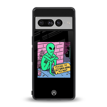 go home alien back phone cover | glass case for google pixel 7 pro
