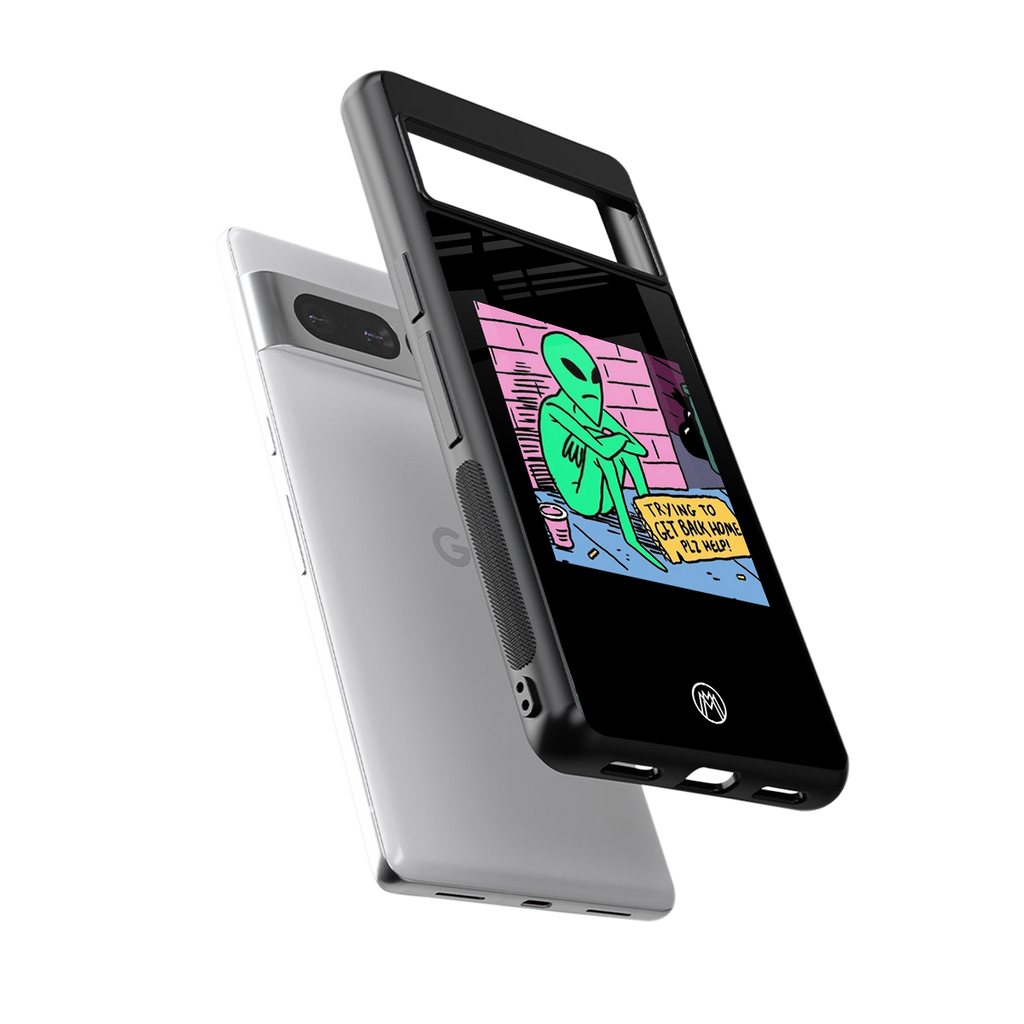 go home alien back phone cover | glass case for google pixel 7 pro