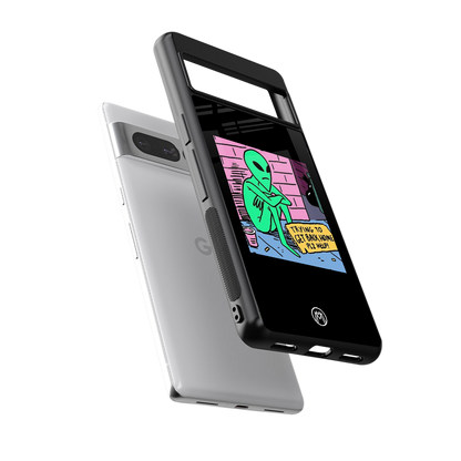 go home alien back phone cover | glass case for google pixel 7 pro
