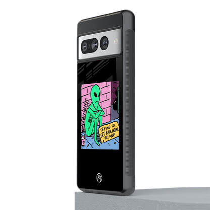 go home alien back phone cover | glass case for google pixel 7 pro
