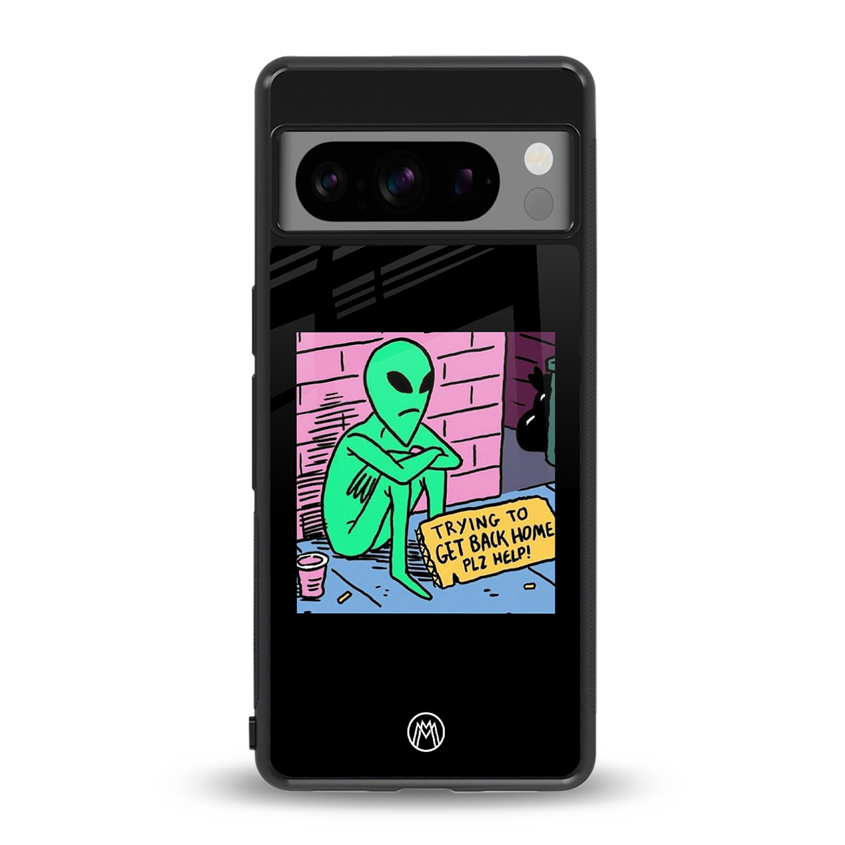 go home alien back phone cover | glass case for google pixel 8 pro