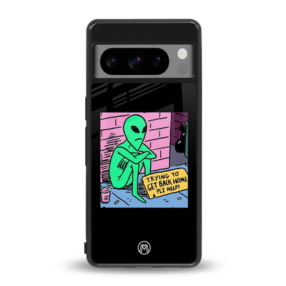 go home alien back phone cover | glass case for google pixel 8 pro