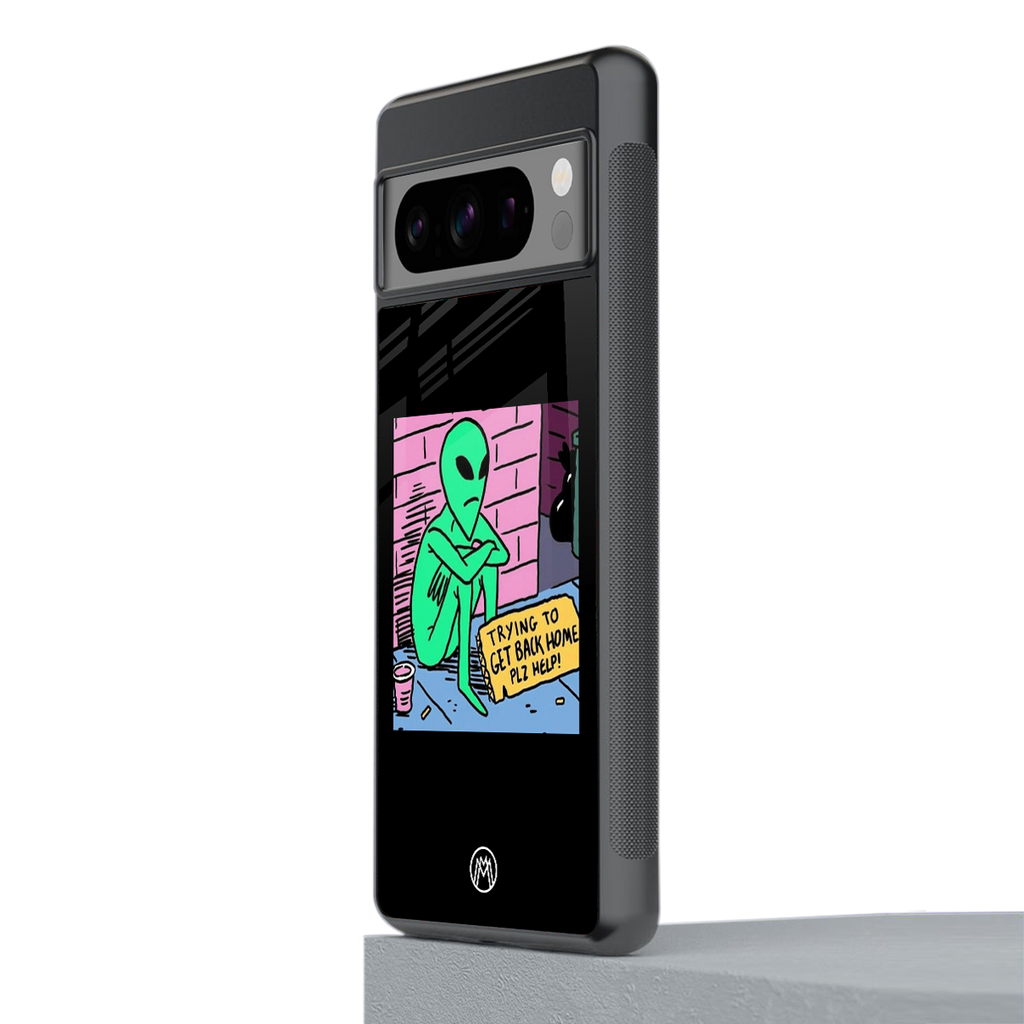 go home alien back phone cover | glass case for google pixel 8 pro