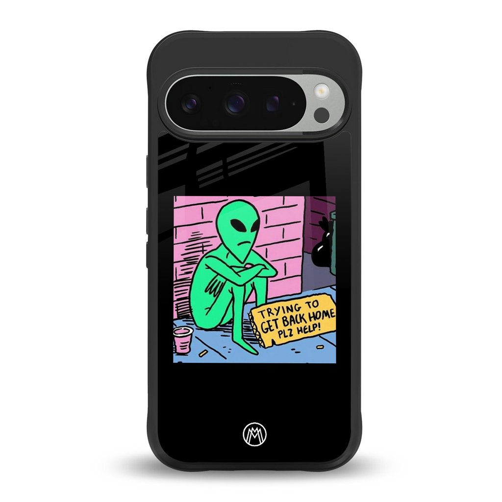 go home alien back phone cover | glass case for google pixel 9 pro