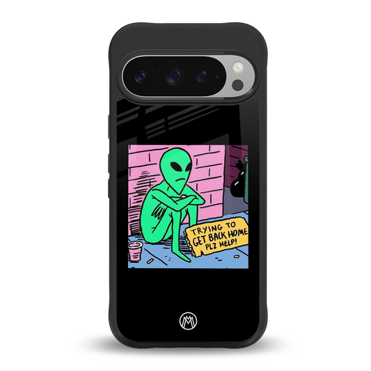 go home alien back phone cover | glass case for google pixel 9 pro xl