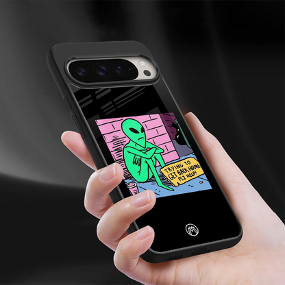 go home alien back phone cover | glass case for google pixel 9 pro xl