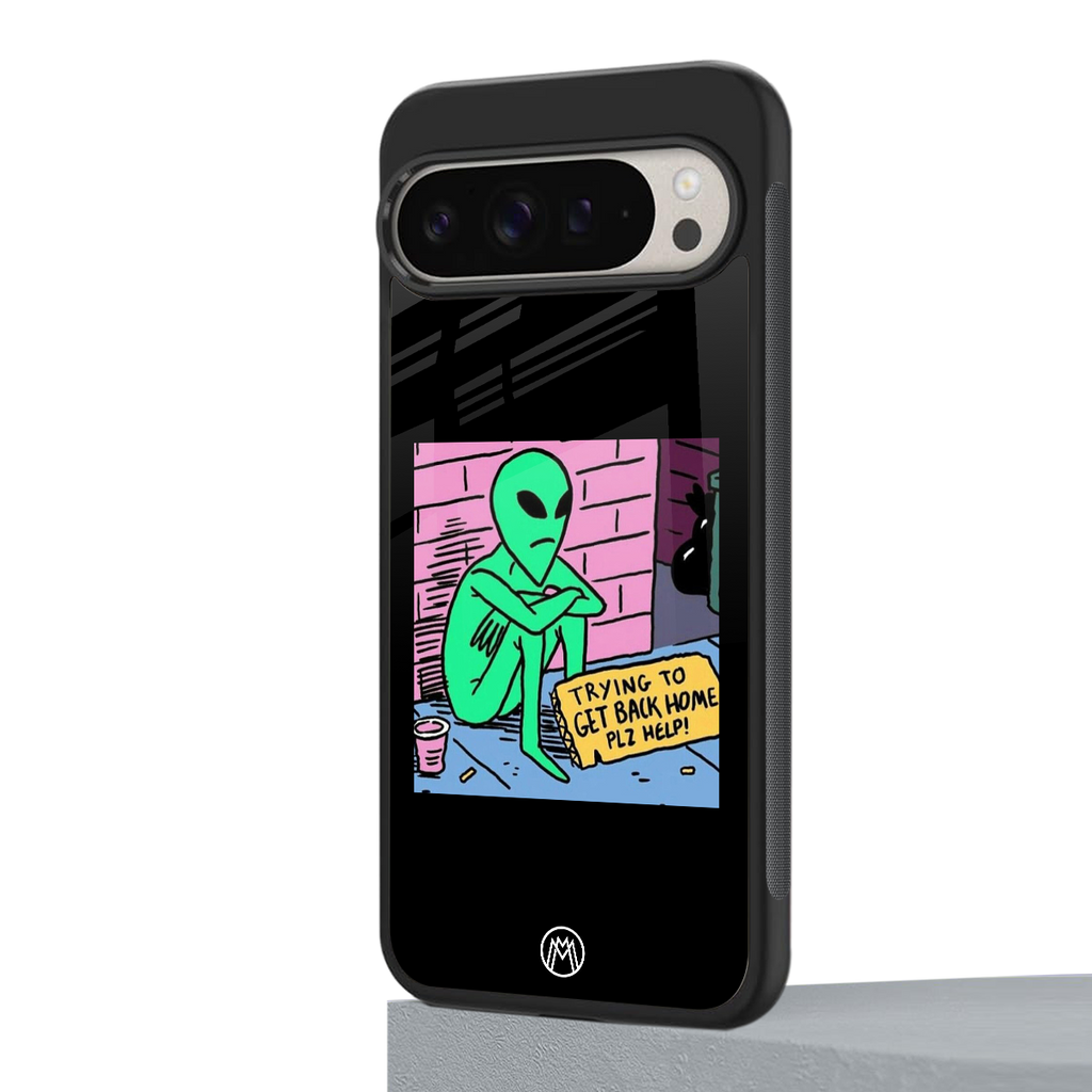 go home alien back phone cover | glass case for google pixel 9 pro