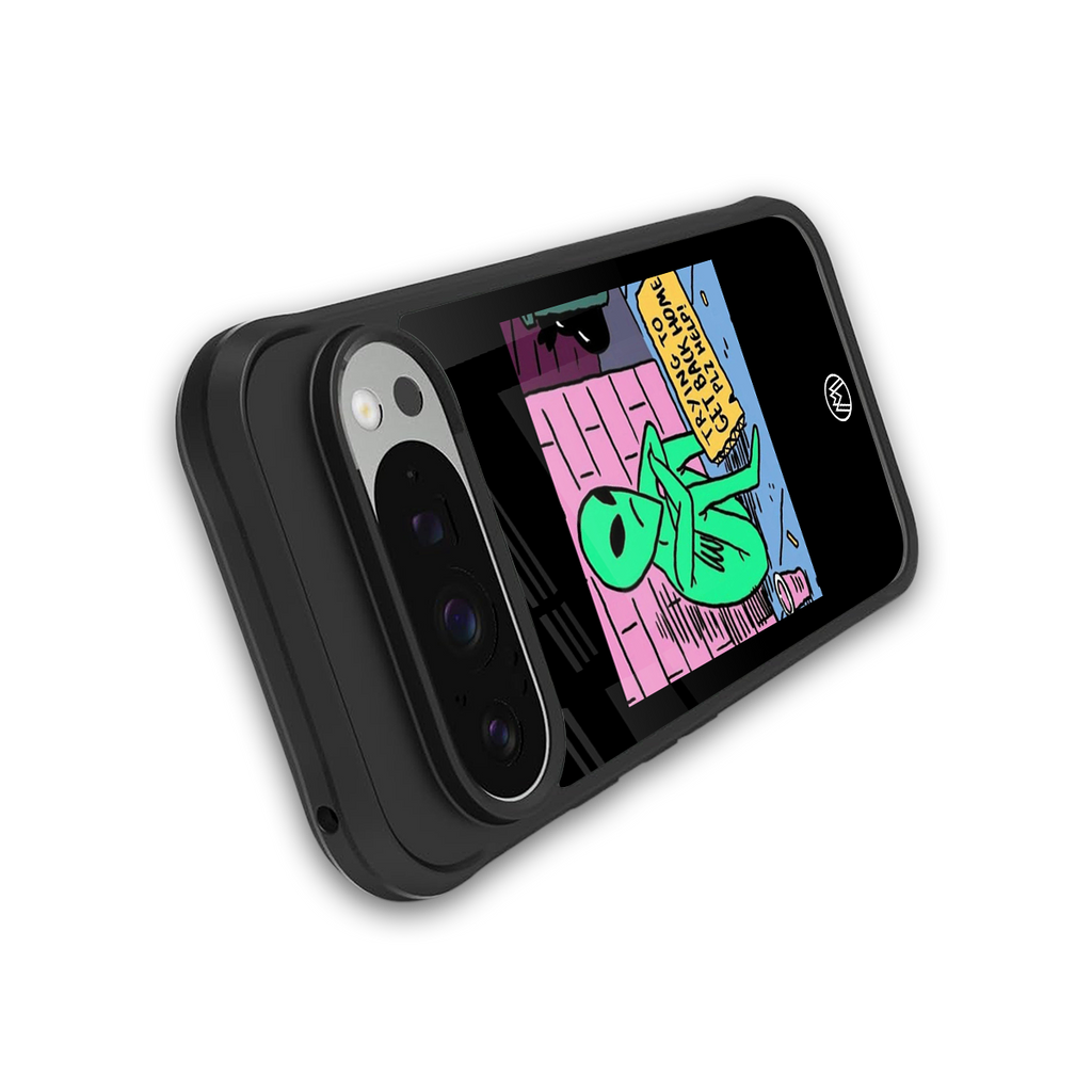 go home alien back phone cover | glass case for google pixel 9 pro