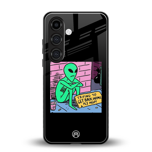 go home alien back phone cover | glass case for samsung galaxy s24 fe