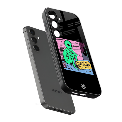 go home alien back phone cover | glass case for samsung galaxy s24 plus