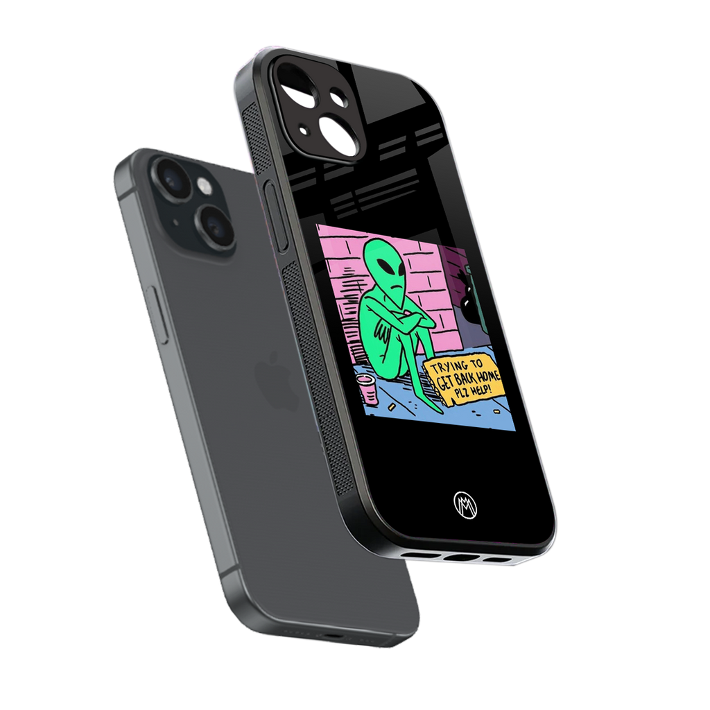 go home alien back phone cover | glass case for iphone 15