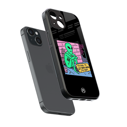 go home alien back phone cover | glass case for iphone 15
