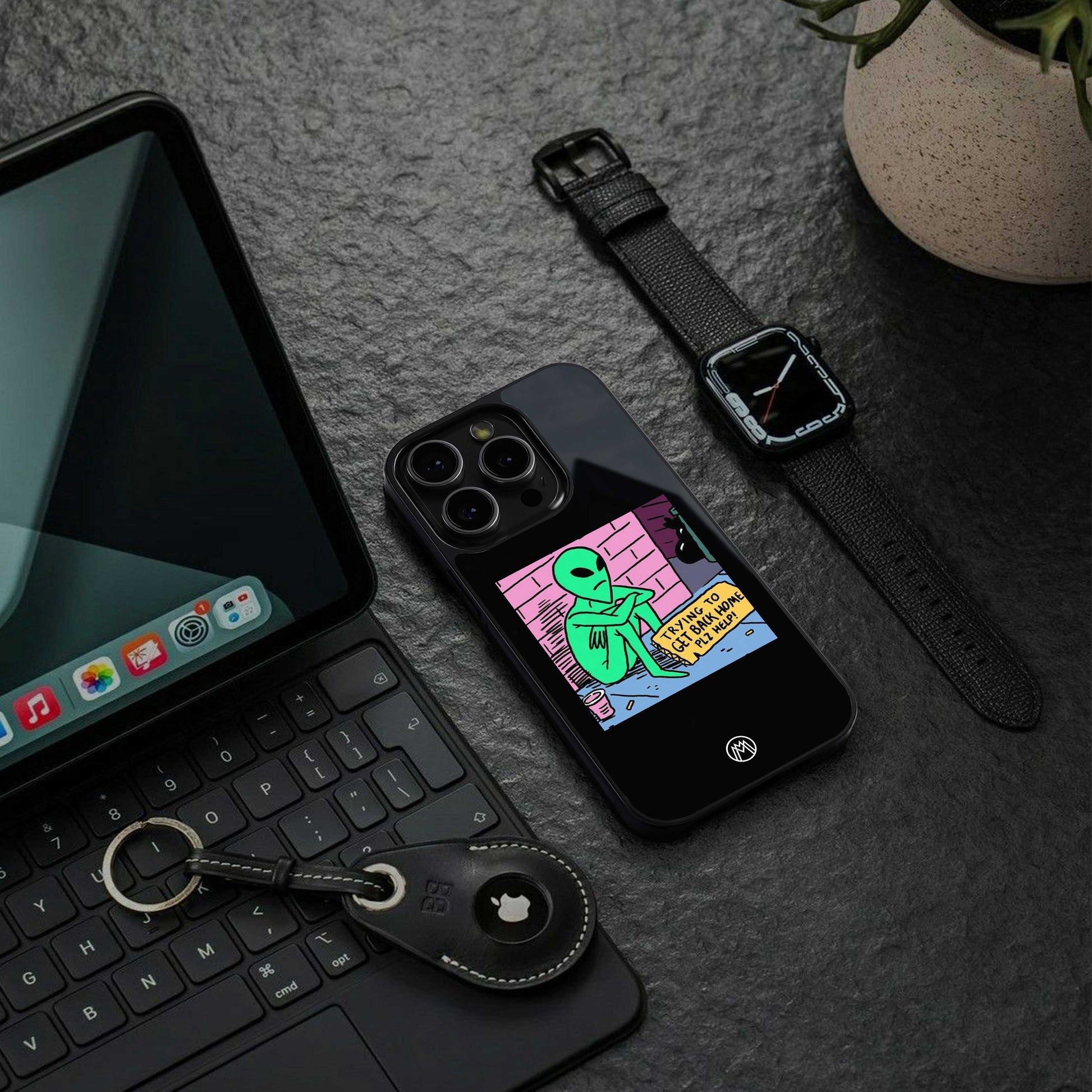 go home alien back phone cover | glass case for iphone 13 pro max