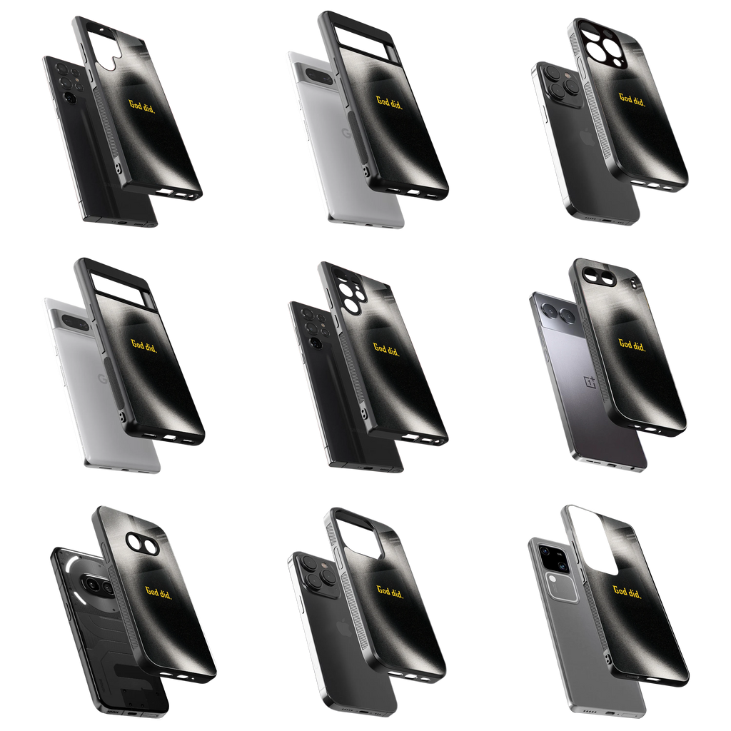 Durable Glass Back Mobile Case for iPhone, Samsung, OnePlus, Google Pixel, Redmi, Vivo, Oppo