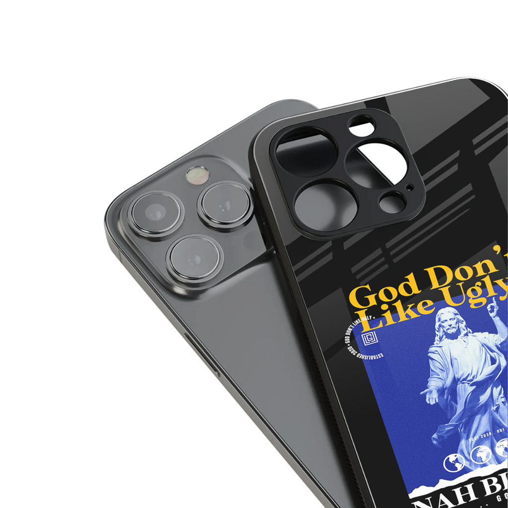 god don't like ugly exclusive back phone cover | glass case for iphone 14 pro max