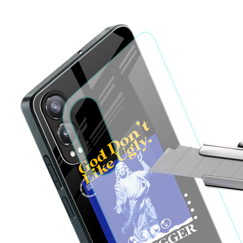 god don't like ugly exclusive back phone cover | glass case for oneplus nord ce 4 lite