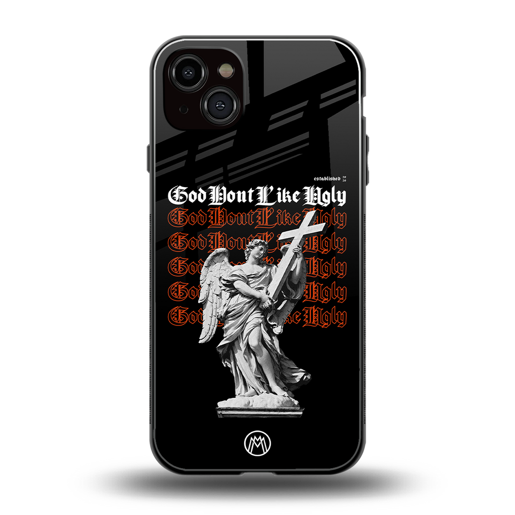 god don't like ugly back phone cover | glass case for iphone 14 plus