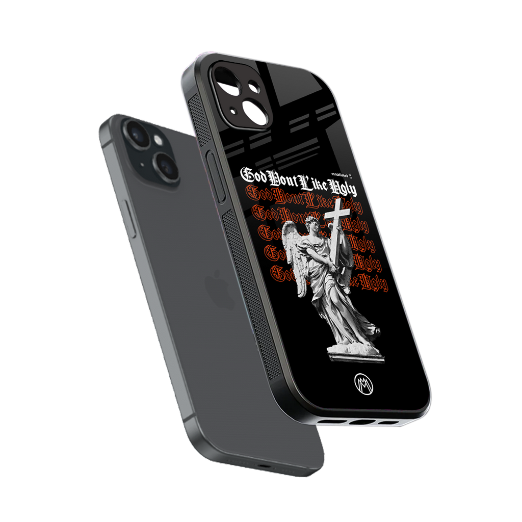 god don't like ugly back phone cover | glass case for iphone 14 plus