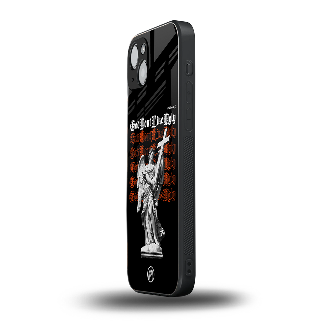 god don't like ugly back phone cover | glass case for iphone 15 plus