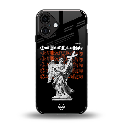 god don't like ugly back phone cover | glass case for iphone 16 plus