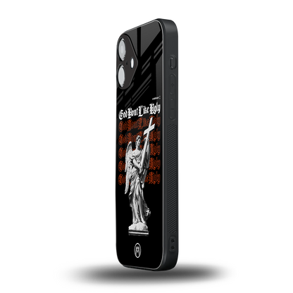 god don't like ugly back phone cover | glass case for iphone 16 plus