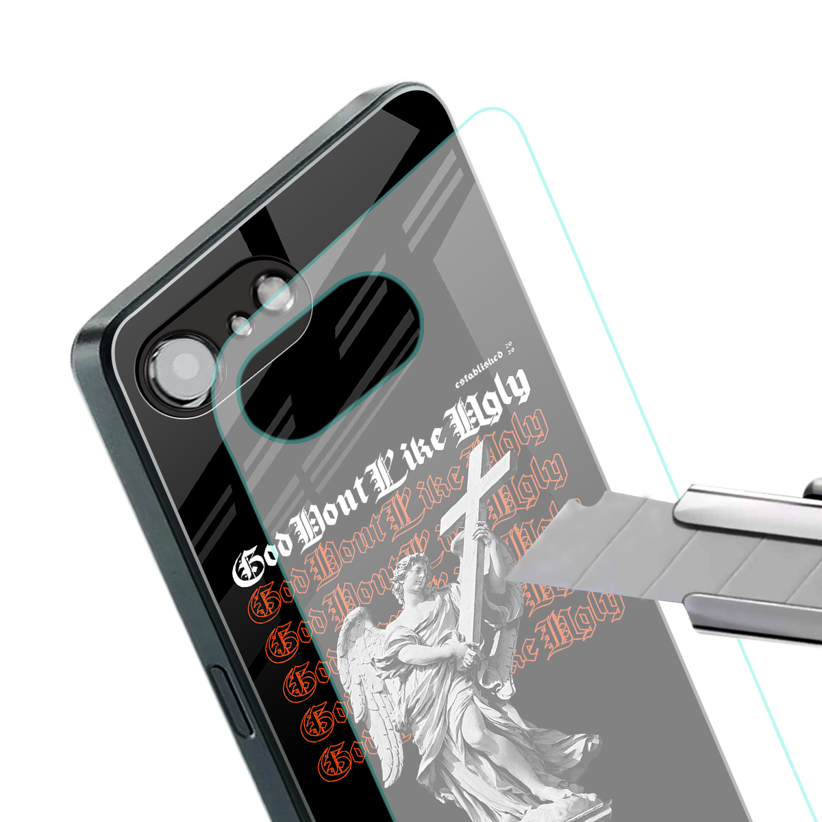 god don't like ugly back phone cover | glass case for iphone 16e