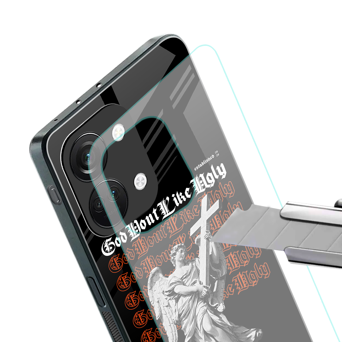 god don't like ugly back phone cover | glass case for oneplus nord 3