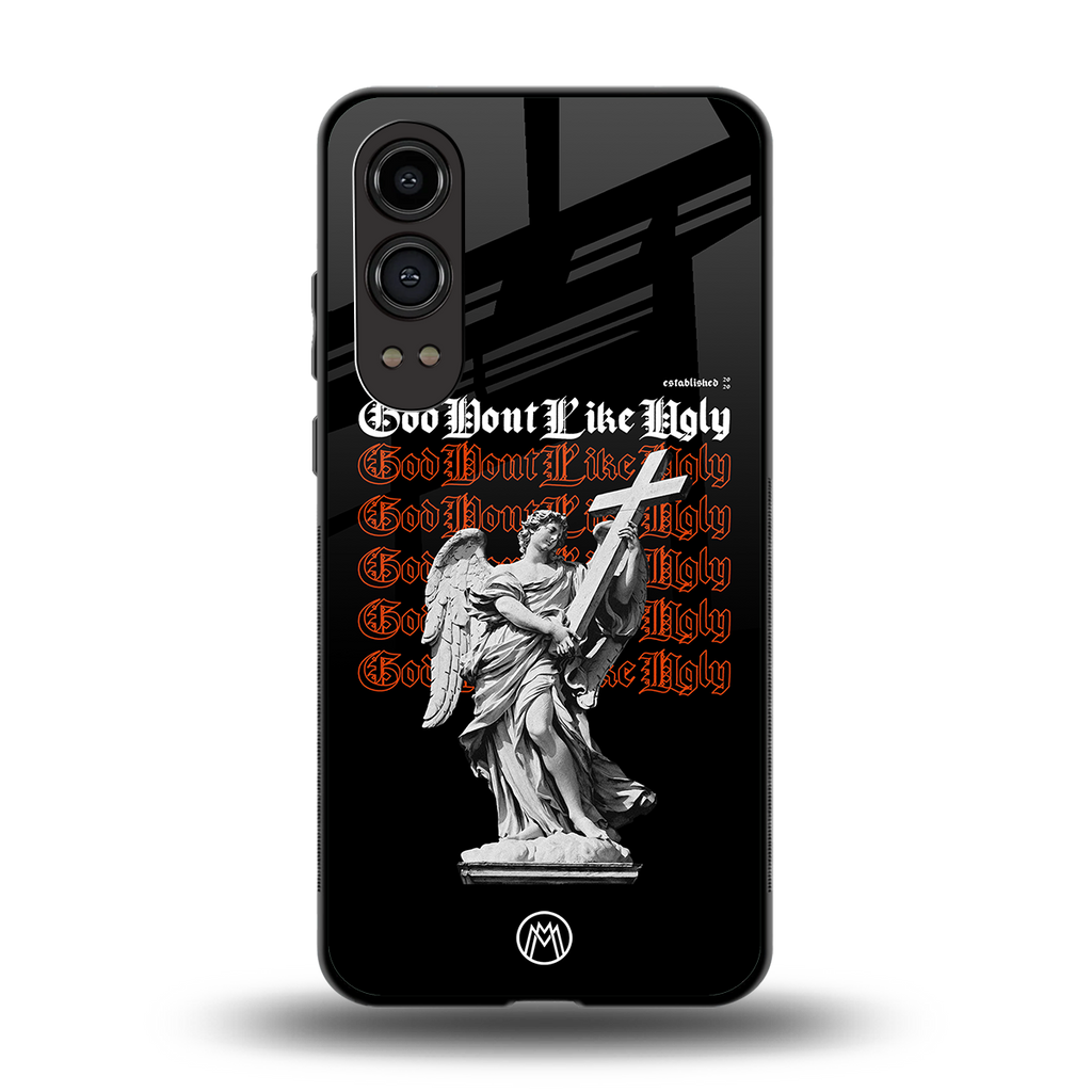 god don't like ugly back phone cover | glass case for oneplus nord ce 4 lite