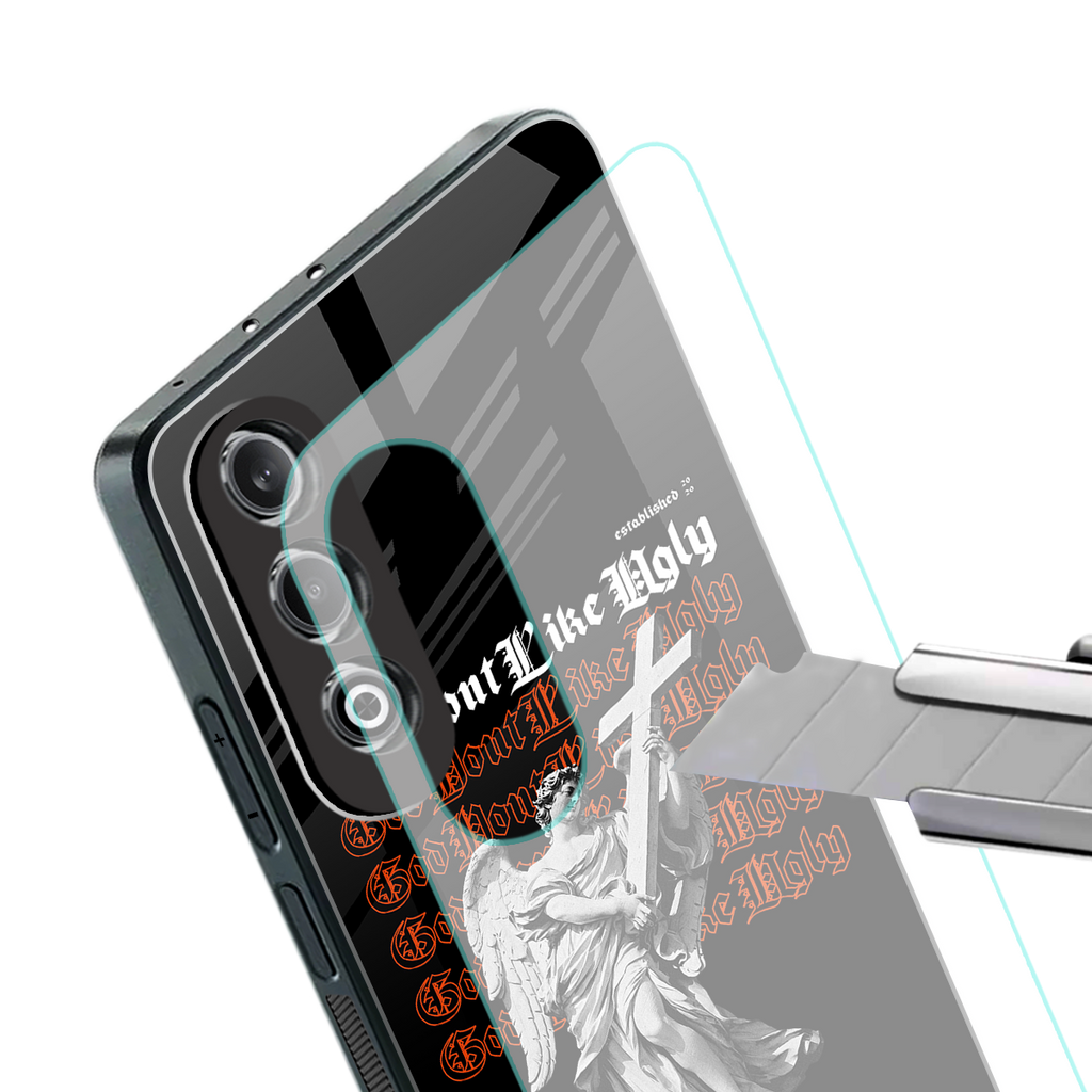 god don't like ugly back phone cover | glass case for oneplus nord ce 4