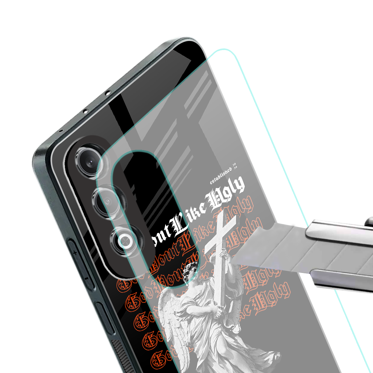 god don't like ugly back phone cover | glass case for oneplus nord ce 4