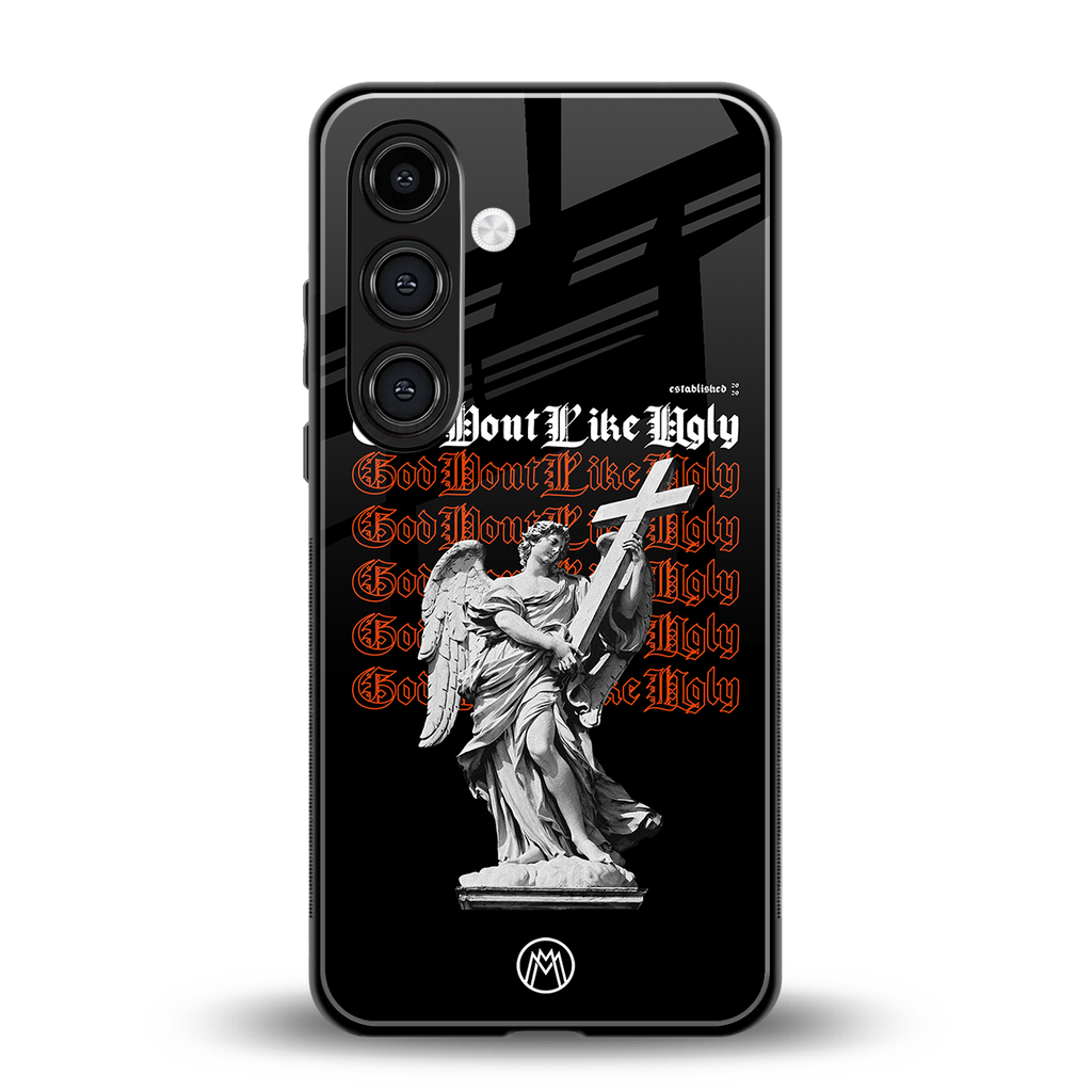god don't like ugly back phone cover | glass case for samsung galaxy s24 plus