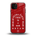 god dream back phone cover | glass case for iphone 14 plus
