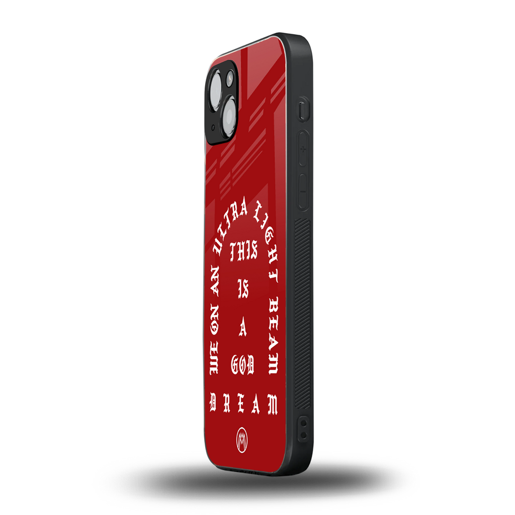 god dream back phone cover | glass case for iphone 14 plus