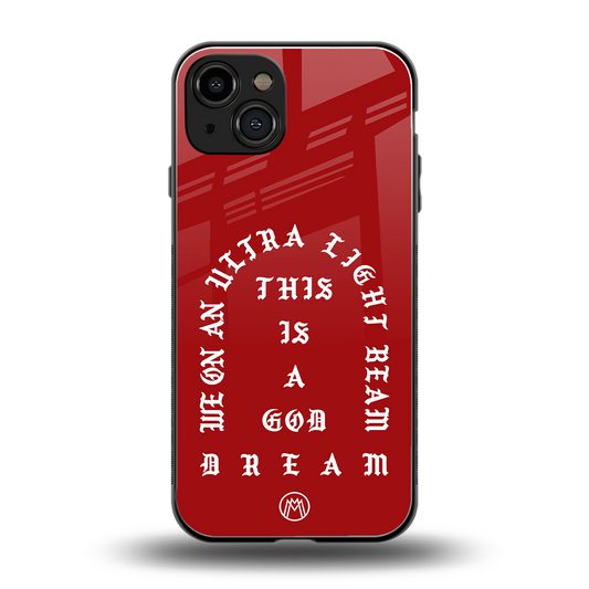 god dream back phone cover | glass case for iphone 15
