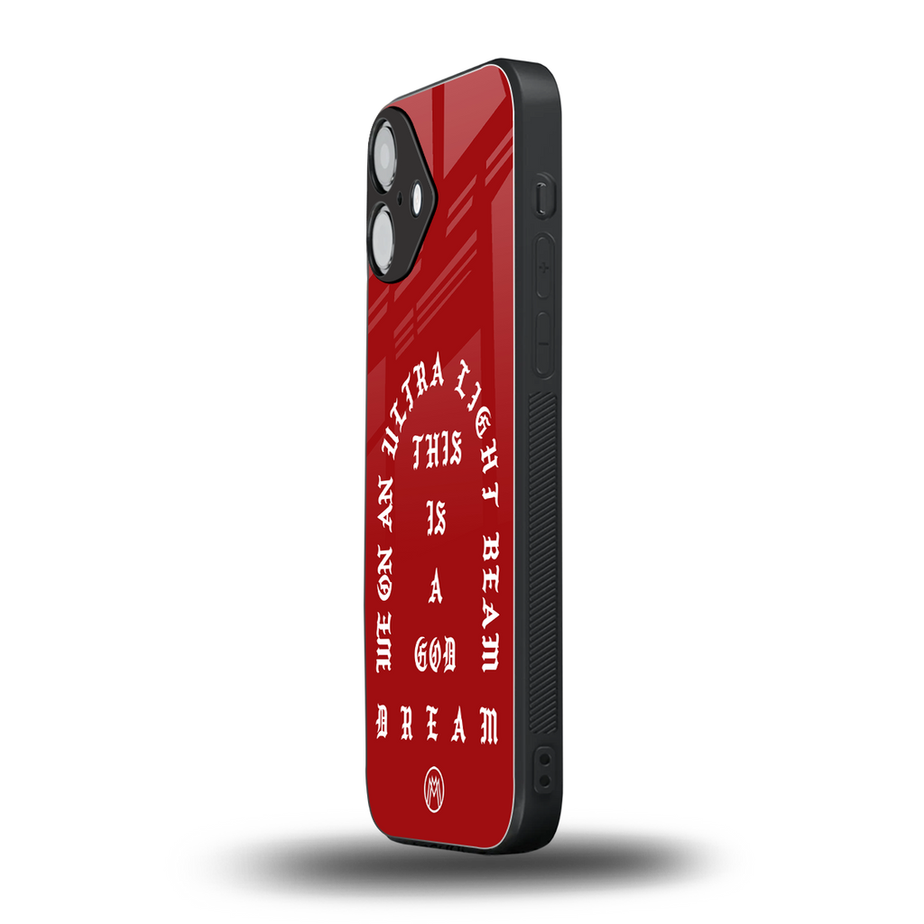 god dream back phone cover | glass case for iphone 16 plus