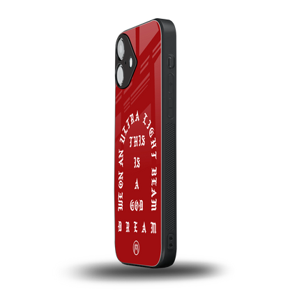god dream back phone cover | glass case for iphone 16 plus