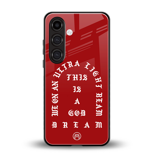 god dream back phone cover | glass case for samsung galaxy s24 plus