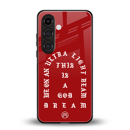 god dream back phone cover | glass case for samsung galaxy s23 plus