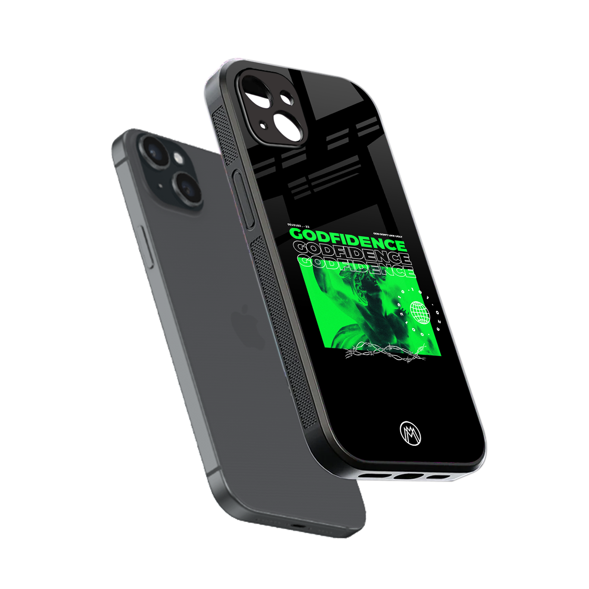 godfidence back phone cover | glass case for iphone 15 plus