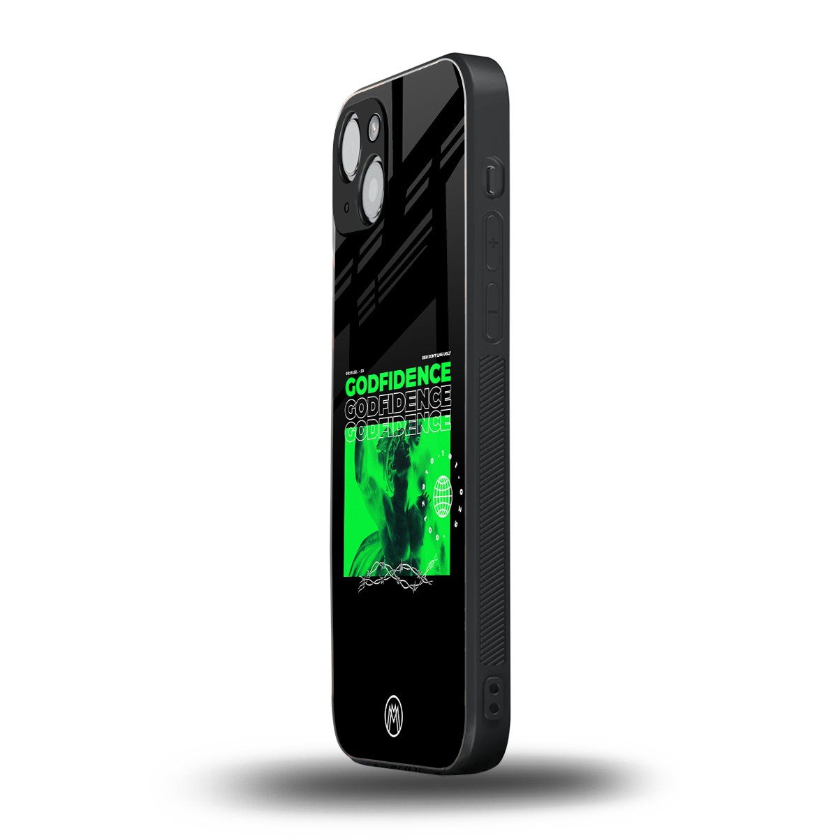godfidence back phone cover | glass case for iphone 14 plus