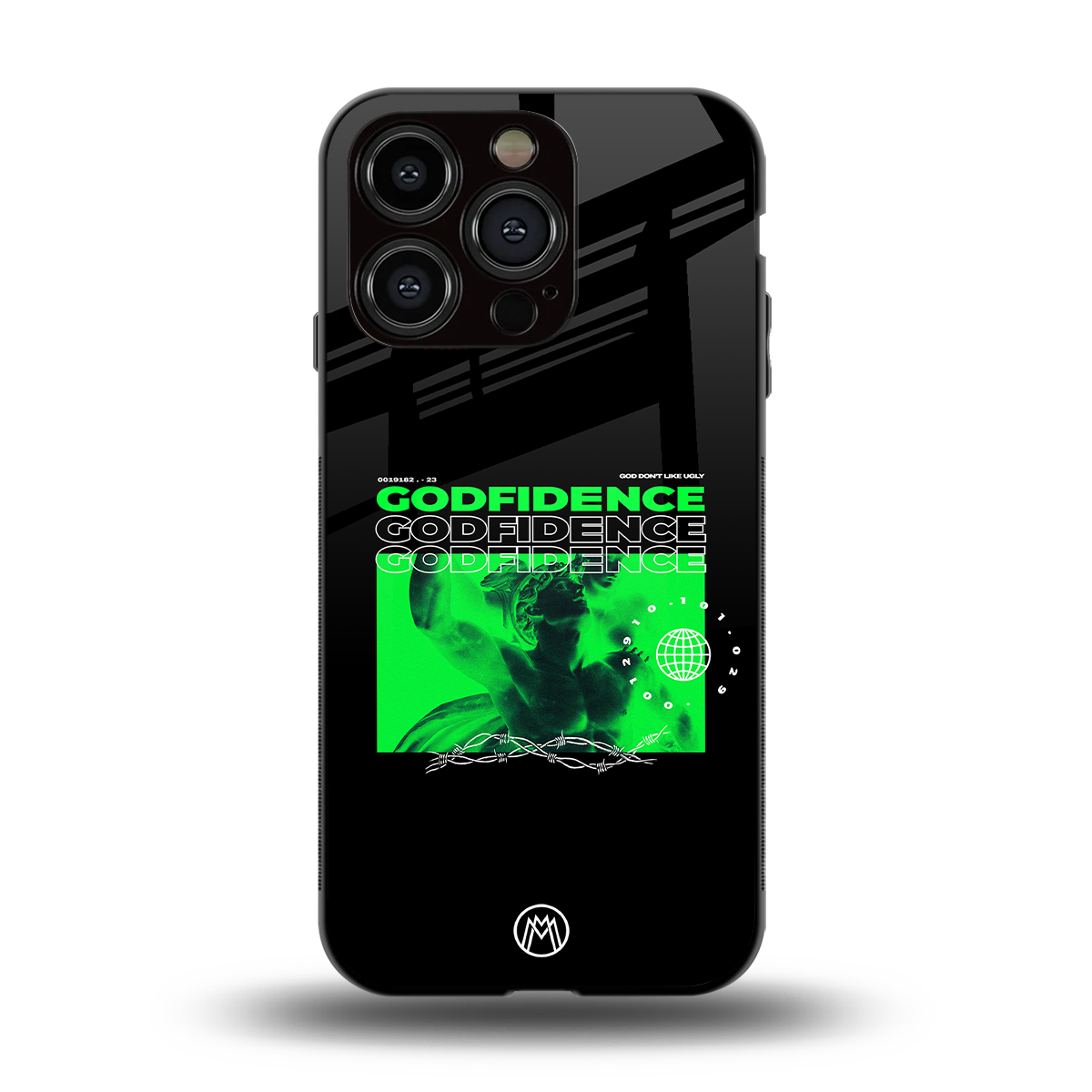 godfidence back phone cover | glass case for iphone 15 pro