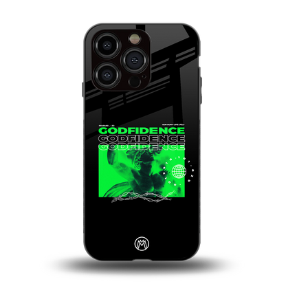 godfidence back phone cover | glass case for iphone 15 pro