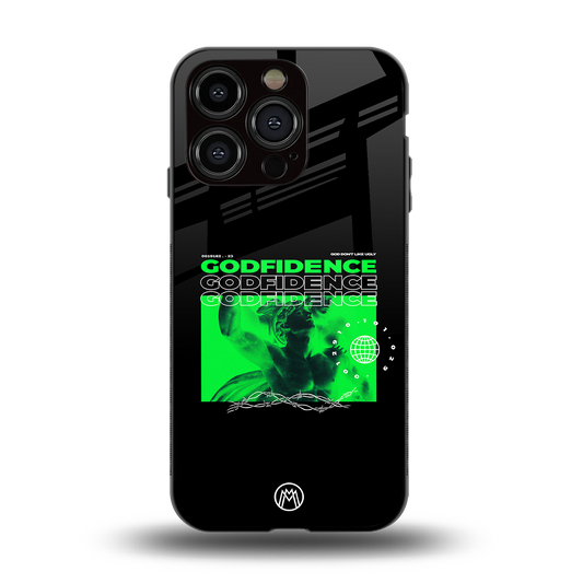 godfidence back phone cover | glass case for iphone 15 pro