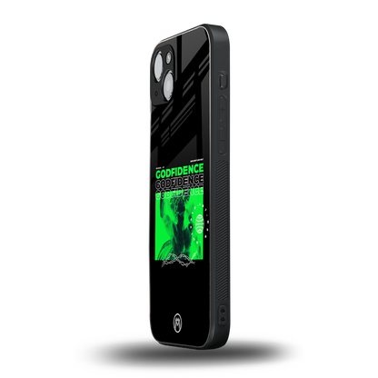 godfidence back phone cover | glass case for iphone 15