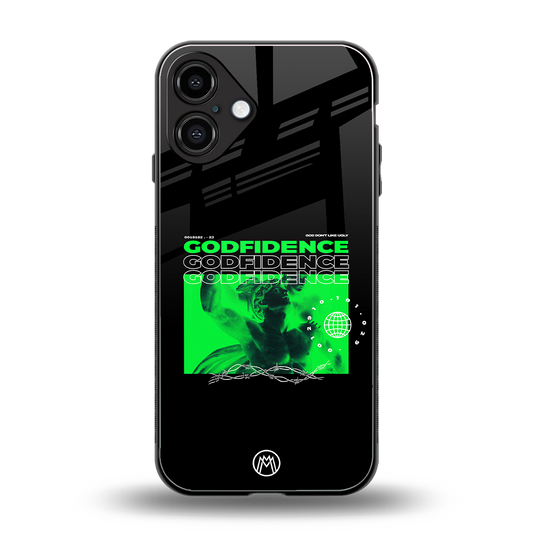 godfidence back phone cover | glass case for iphone 16 plus