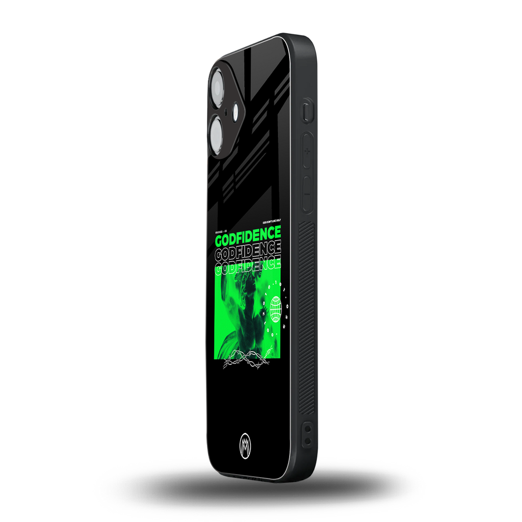 godfidence back phone cover | glass case for iphone 16 plus